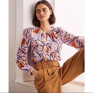 Boden Lottie Silk Floral Blouse